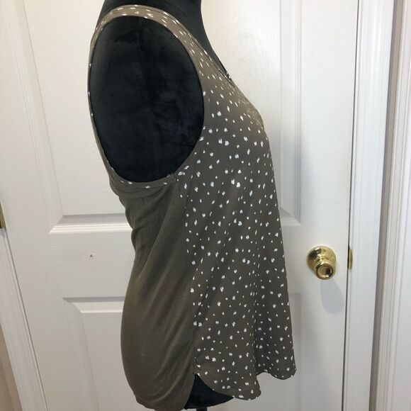 Ann Taylor Loft green white tank blouse size x small - Picture 4 of 8